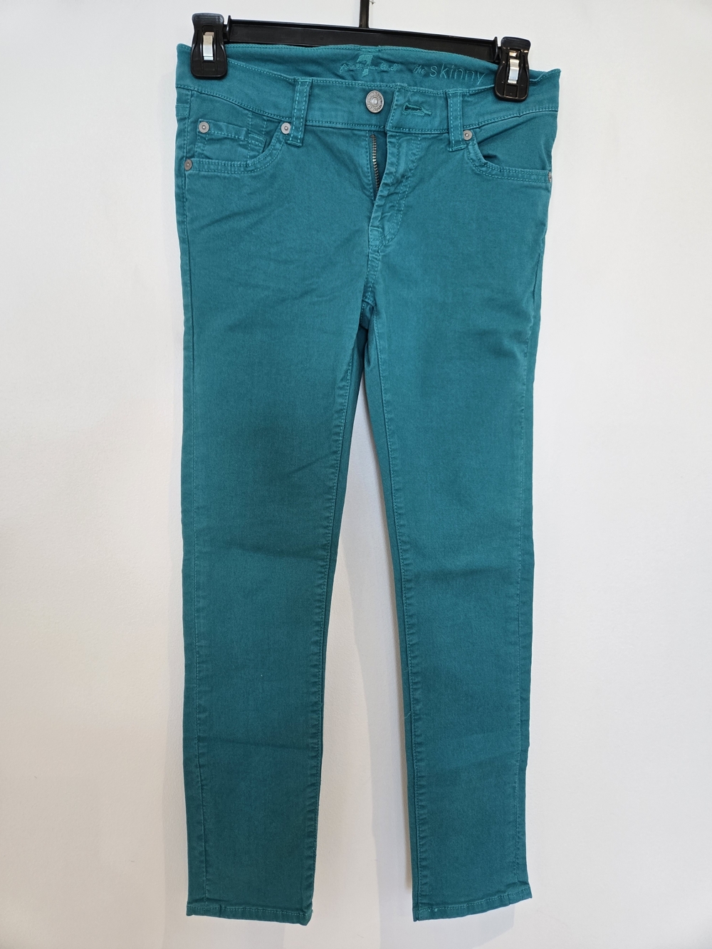 7 For All Mankind Teal Skinny Jeans